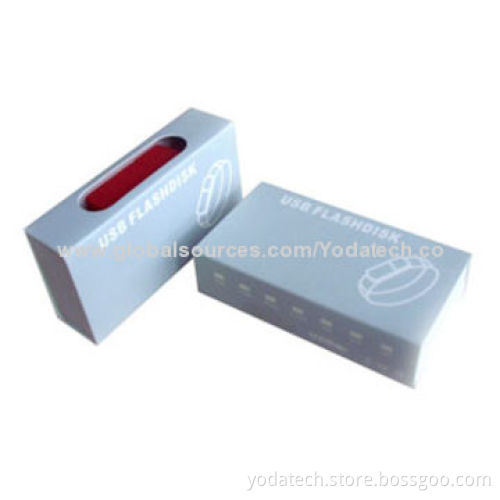 Silver Paper Display USB Box, Measures 100 x 40 x 20mm